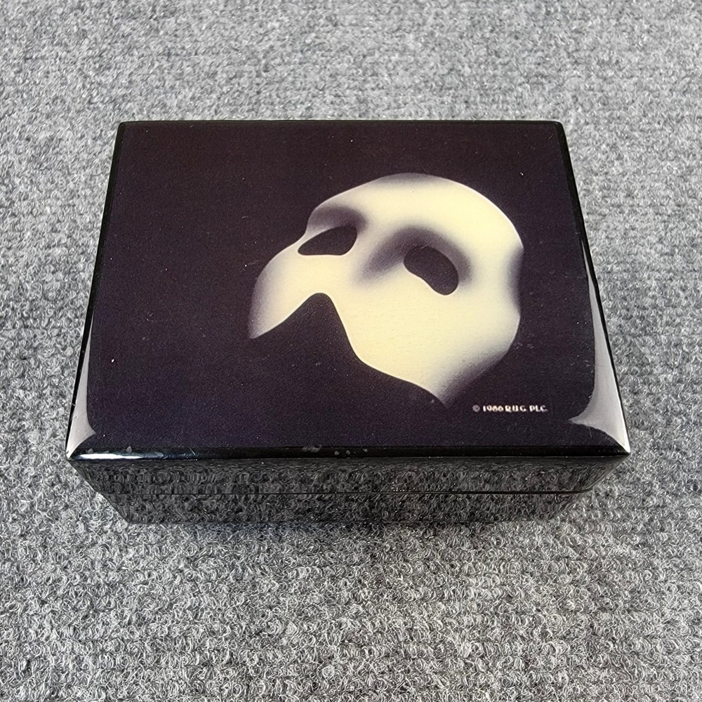 Vintage Reuge Phantom of the Opera Black Lacquer Music Box "Music of the Night"